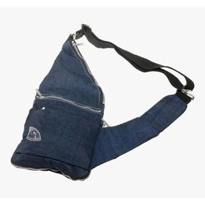 Travelon Dolphin Collection Blue Sling Left Right Backpack Reversible Heavy Duty